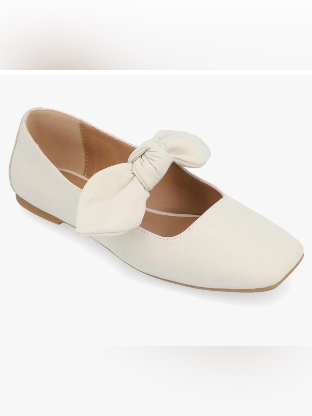 Journee Collection Cream Mary Jane Bow Flats S 7.5 NIB